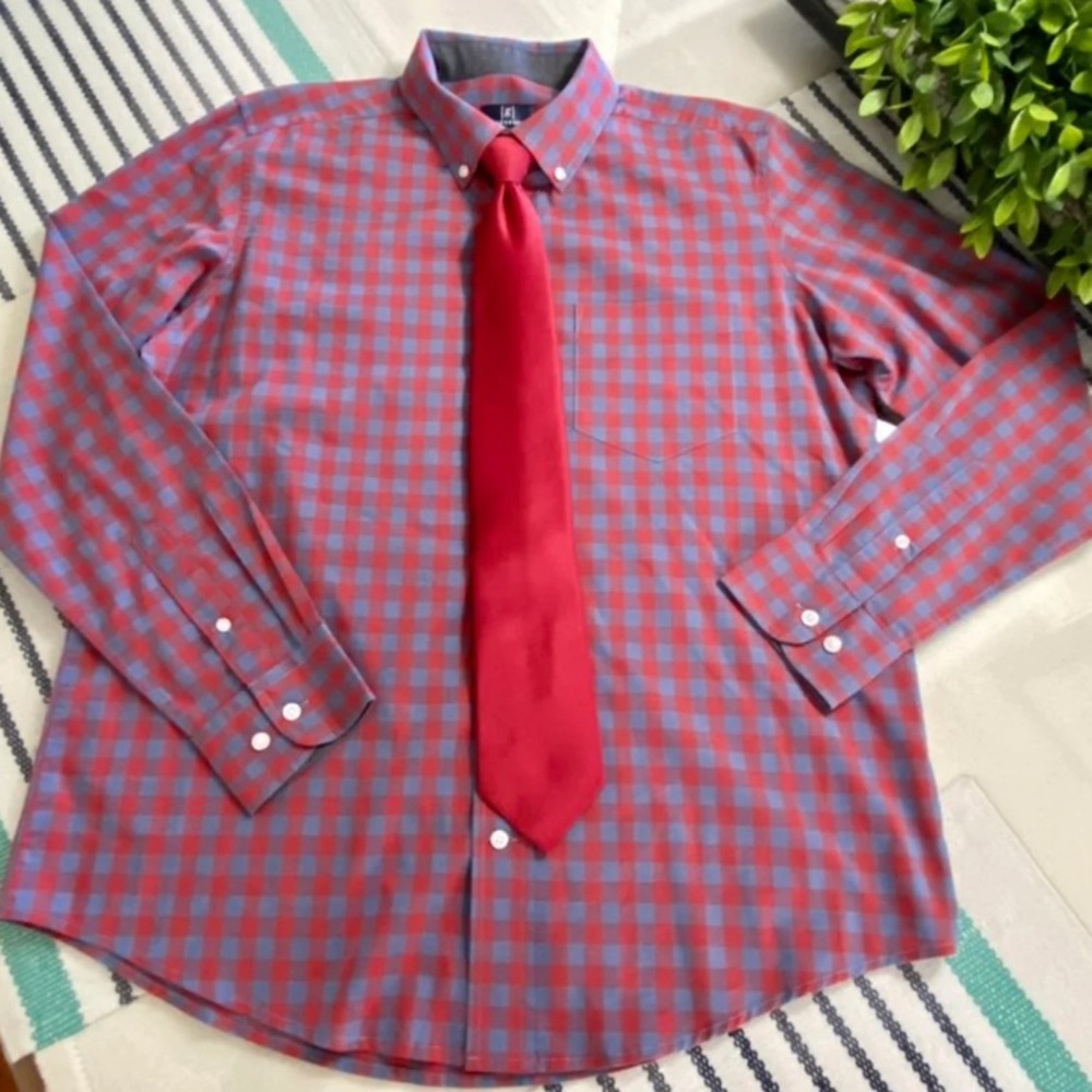 GEORGE DRESS SHIRT WITH TIE SIZE MEDIUM 38-40